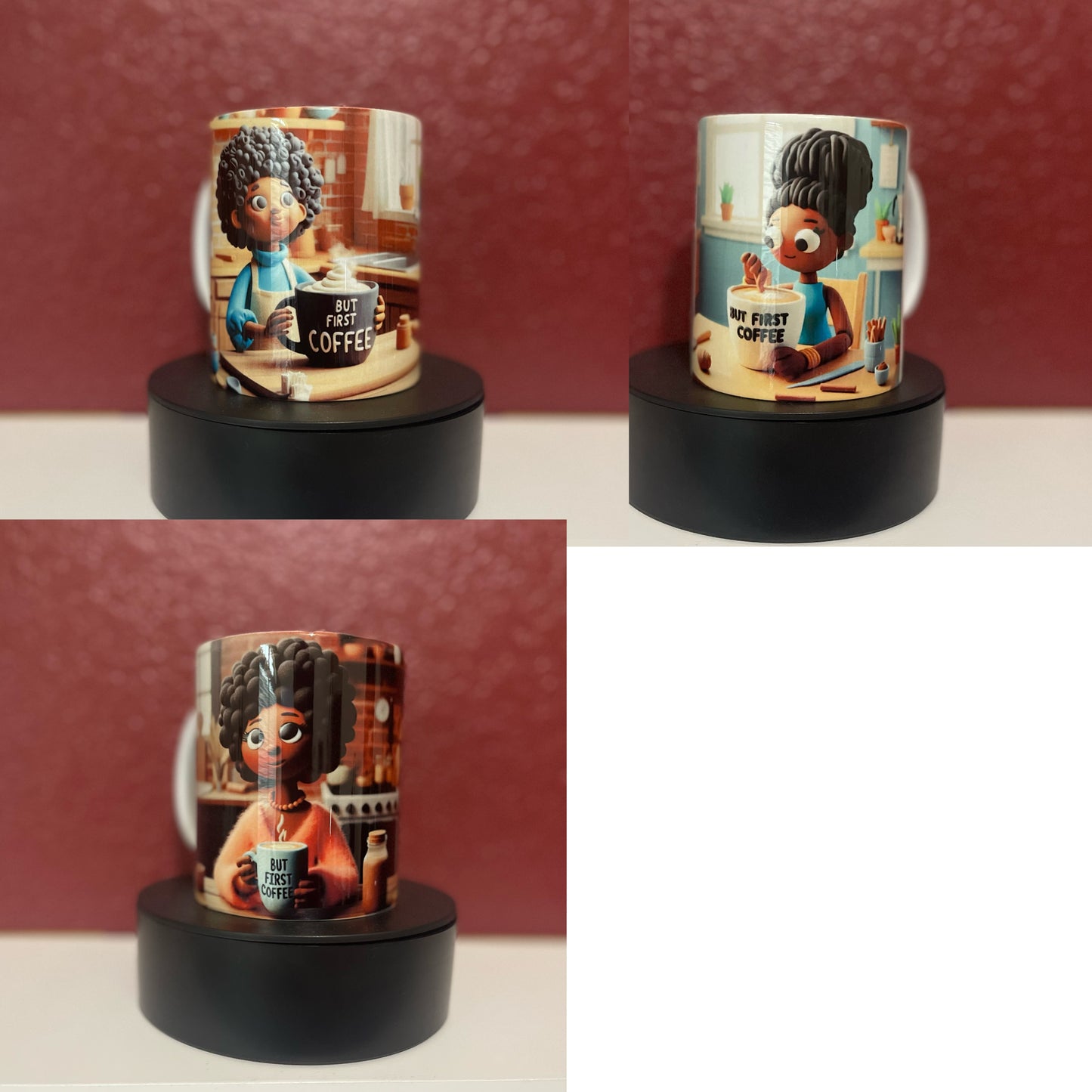 But First... Coffee (Claymation 3 piece mug set)